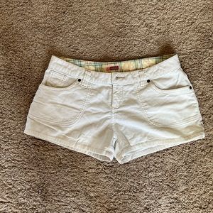 White corduroy shorts